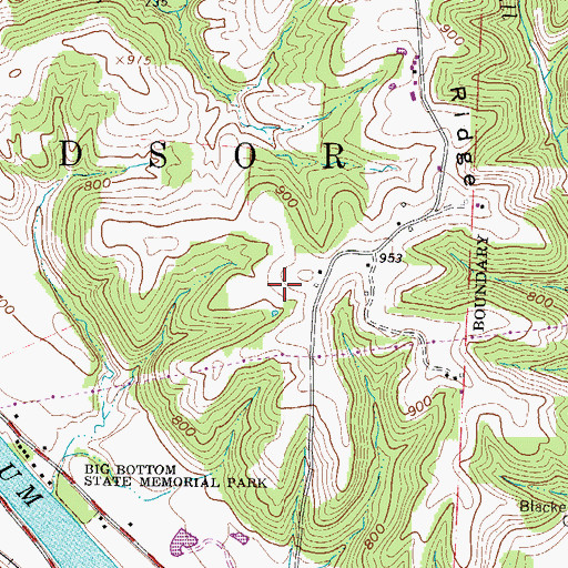 Topographic Map of Township of Windsor, OH