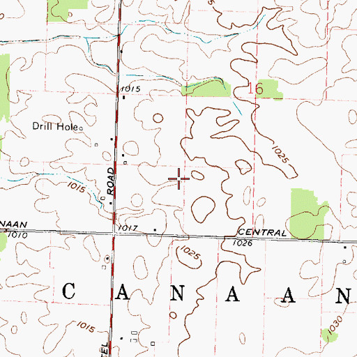 Topographic Map of Township of Canaan, OH