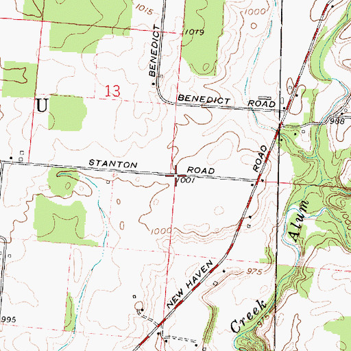 Topographic Map of Township of Peru, OH