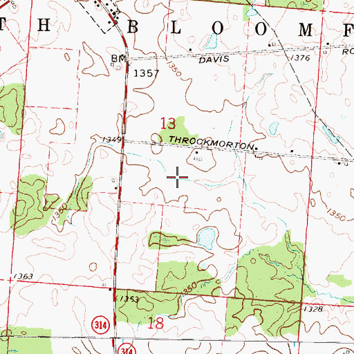 Topographic Map of Township of South Bloomfield, OH