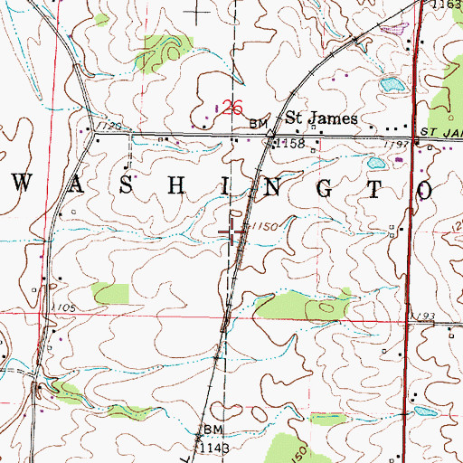 Topographic Map of Township of Washington, OH