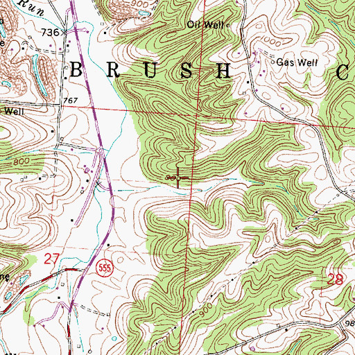 Topographic Map of Township of Brush Creek, OH