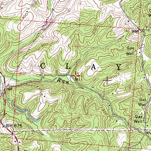 Topographic Map of Township of Clay, OH
