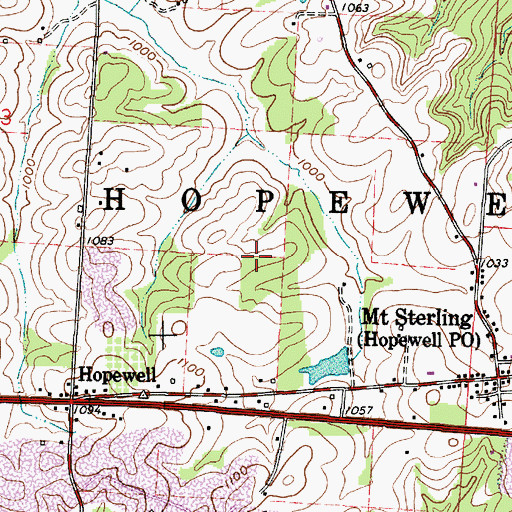 Topographic Map of Township of Hopewell, OH