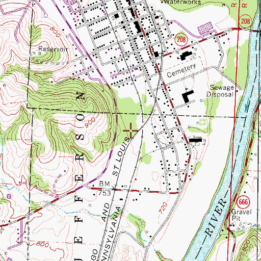 Topographic Map of Township of Jefferson, OH
