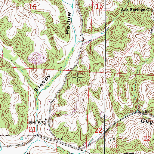 Topographic Map of Township of Meigs, OH