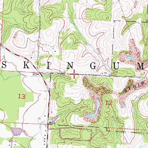 Topographic Map of Township of Muskingum, OH