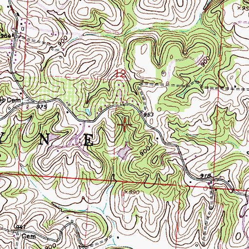 Topographic Map of Township of Wayne, OH