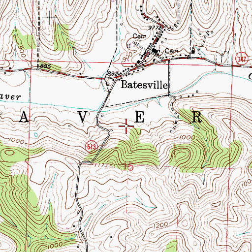 Topographic Map of Township of Beaver, OH