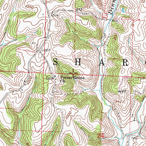 Topographic Map of Township of Sharon, OH