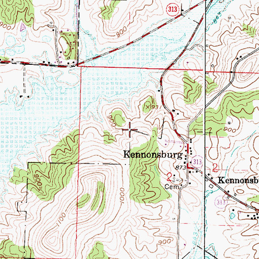 Topographic Map of Township of Wayne, OH