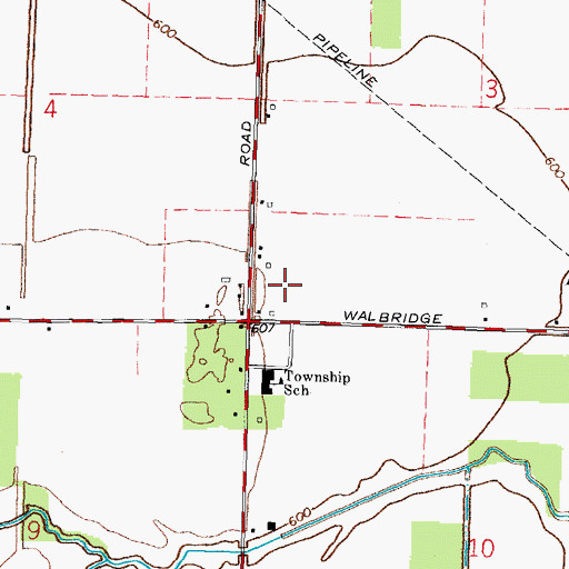 Topographic Map of Township of Allen, OH