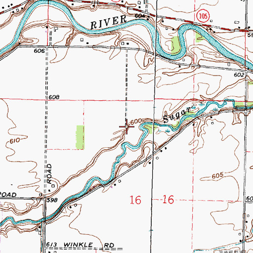 Topographic Map of Township of Harris, OH