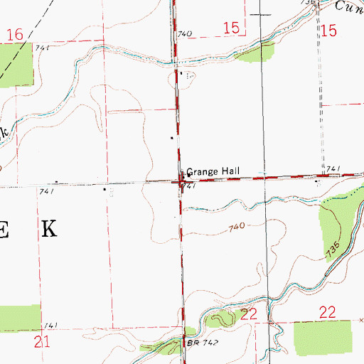 Topographic Map of Township of Blue Creek, OH