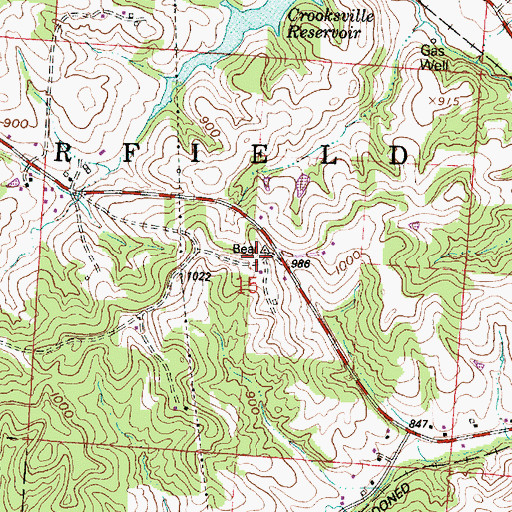 Topographic Map of Township of Bearfield, OH