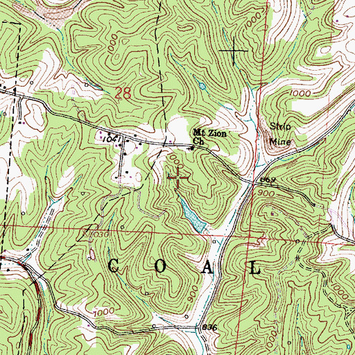 Topographic Map of Township of Coal, OH