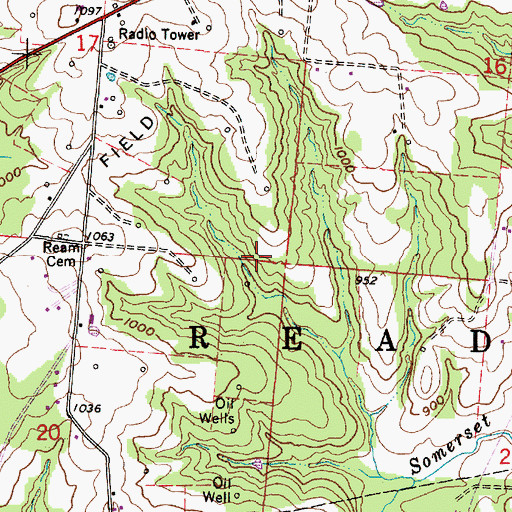 Topographic Map of Township of Reading, OH