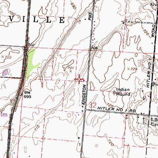 Topographic Map of Township of Circleville, OH