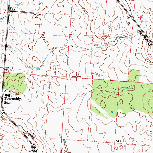 Topographic Map of Township of Pickaway, OH