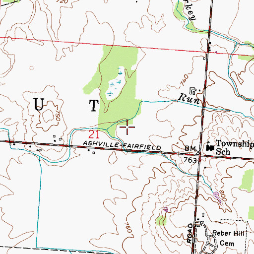 Topographic Map of Township of Walnut, OH