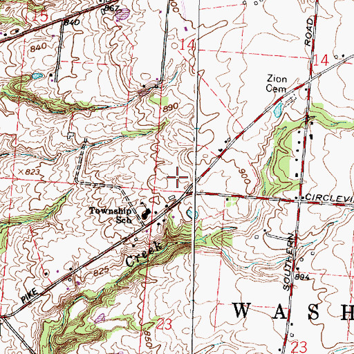 Topographic Map of Township of Washington, OH