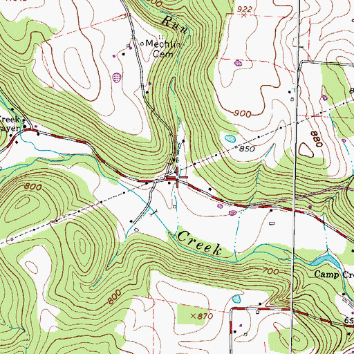 Topographic Map of Township of Camp Creek, OH