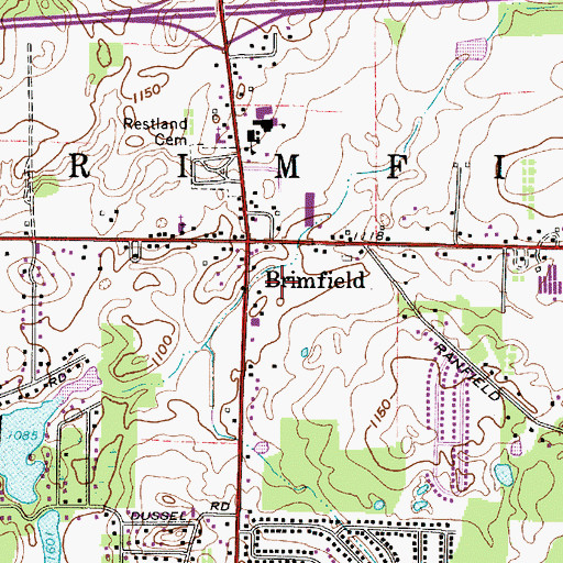 Topographic Map of Township of Brimfield, OH