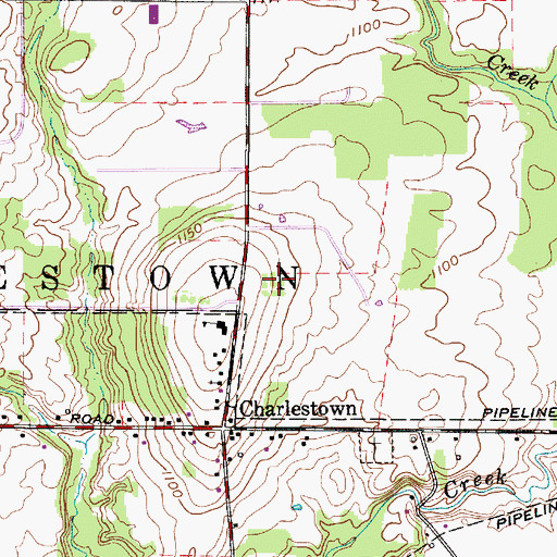 Topographic Map of Township of Charlestown, OH