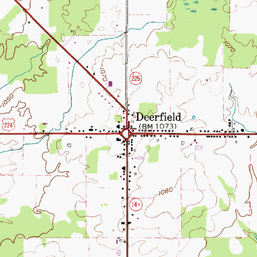 Topographic Map of Township of Deerfield, OH