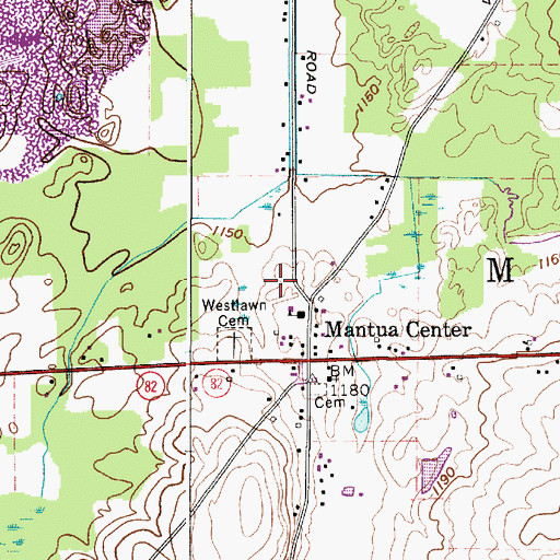 Topographic Map of Township of Mantua, OH