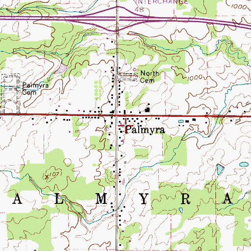 Topographic Map of Township of Palmyra, OH