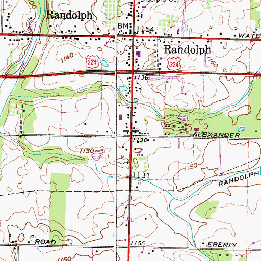 Topographic Map of Township of Randolph, OH
