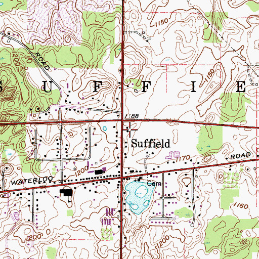 Topographic Map of Township of Suffield, OH