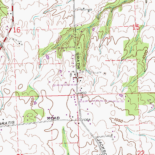 Topographic Map of Township of Gratis, OH