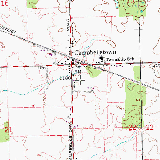 Topographic Map of Township of Jackson, OH