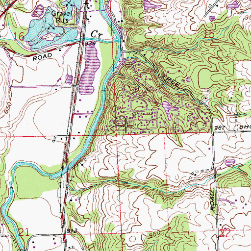 Topographic Map of Township of Somers, OH