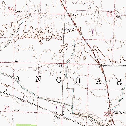 Topographic Map of Township of Blanchard, OH