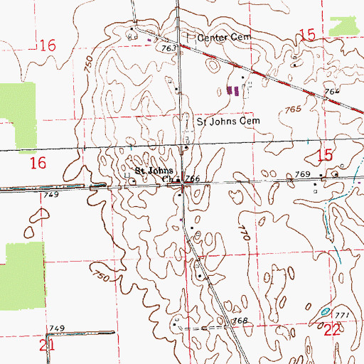 Topographic Map of Township of Liberty, OH