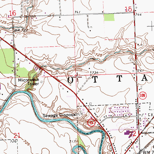 Topographic Map of Township of Ottawa, OH