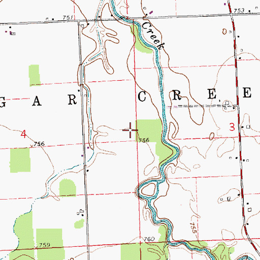 Topographic Map of Township of Sugar Creek, OH