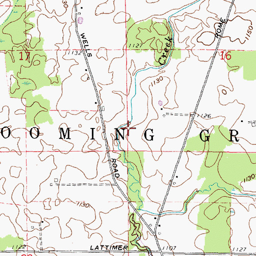 Topographic Map of Township of Bloominggrove, OH