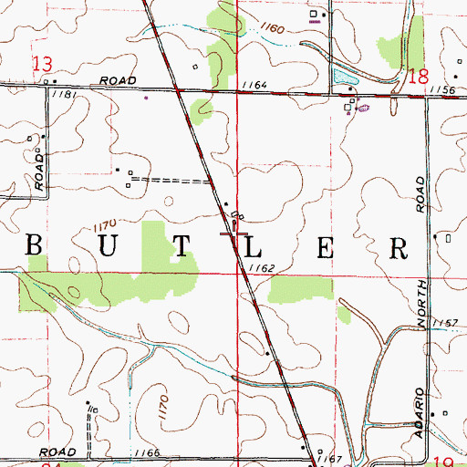 Topographic Map of Township of Butler, OH