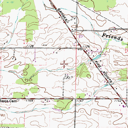 Topographic Map of Township of Franklin, OH