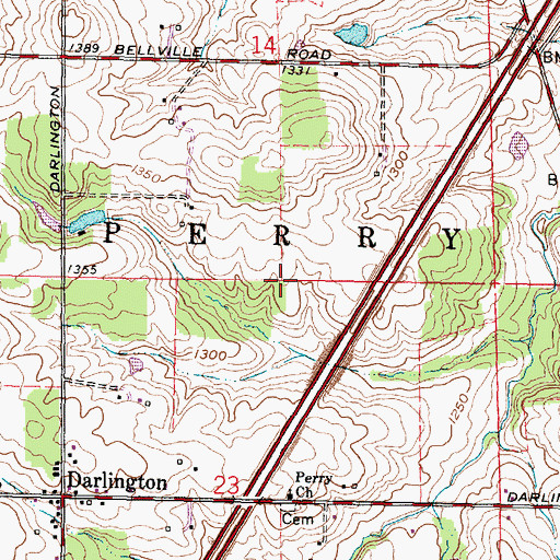 Topographic Map of Township of Perry, OH