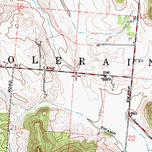 Topographic Map of Township of Colerain, OH