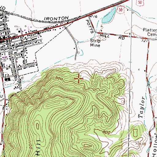 Topographic Map of Township of Paxton, OH