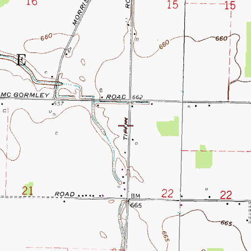 Topographic Map of Township of Ballville, OH