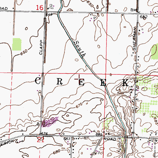 Topographic Map of Township of Green Creek, OH