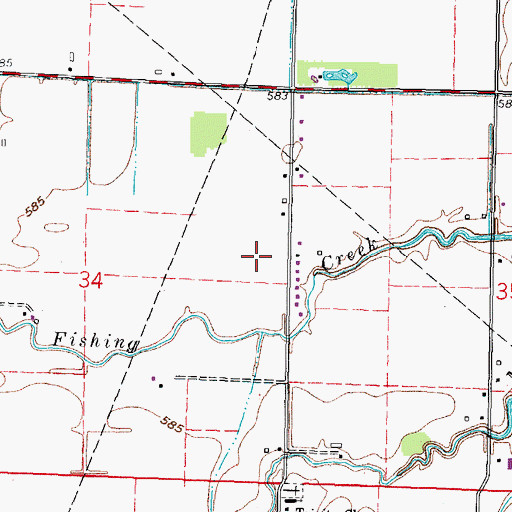Topographic Map of Township of Rice, OH