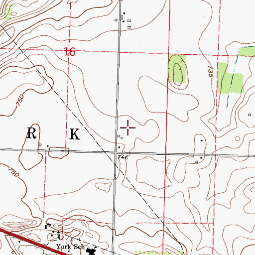 Topographic Map of Township of York, OH
